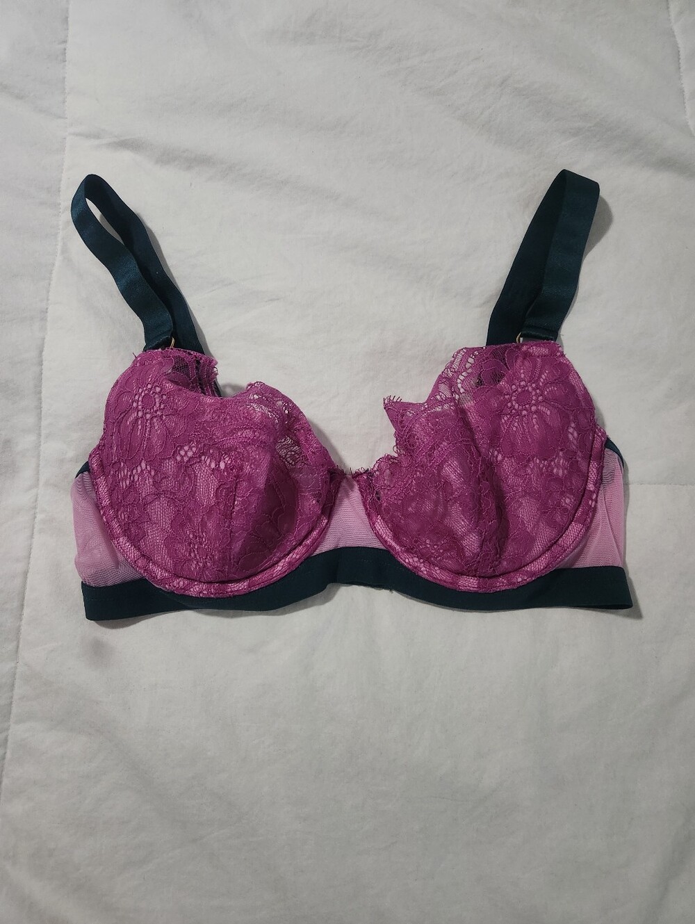 Anthropologie Dora Larsen Alba Lace High Apex Underwire Bra Size 32 D